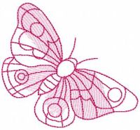 Desenho de bordado grátis de pequena borboleta rosa
