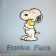 Snoopy with small friend embroidered on blanket