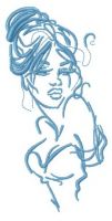 Stylish young lady embroidery design