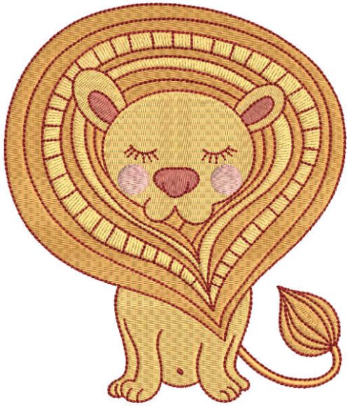 Lion art embroidery desiggn