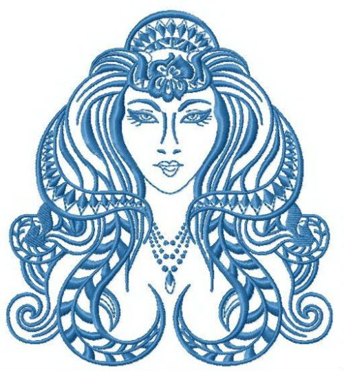 Ancient woman 2 machine embroidery design
