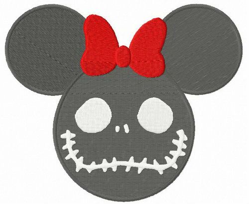 Minnie Mouse Halloween horror machine embroidery design