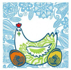 Easter hen 2 embroidery design