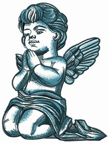 Angel talking with God machine embroidery design