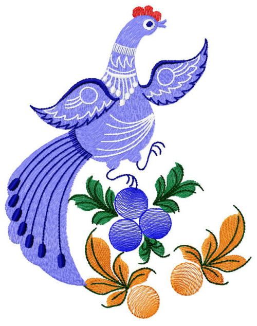 Fantastic bird and berries 2 machine embroidery design