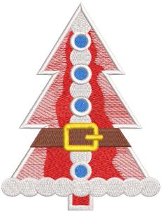 Christmas tree santa claus style embroidery design