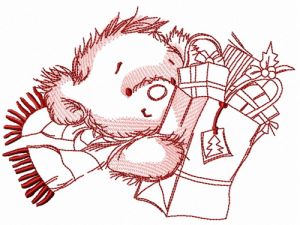 Shopping before Christmas 4 embroidery design