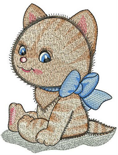 Kitten toy machine embroidery design