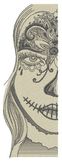 Girl on Halloween party machine embroidery design