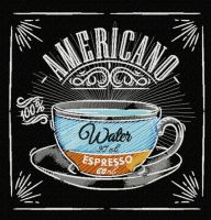 Americano recipe embroidery design