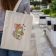 Canvas tote bag with dog embroidery design