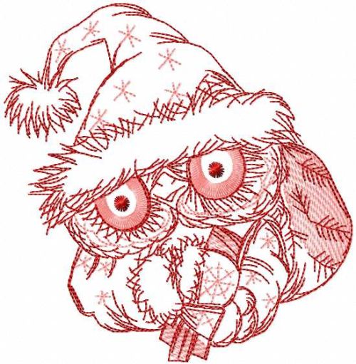 Christmas owl with hat free embroidery design