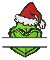 Grinch monogram embroidery design