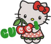Hello Kitty Gucci embroidery design