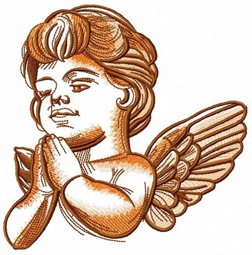 Adorable praying angel machine embroidery design