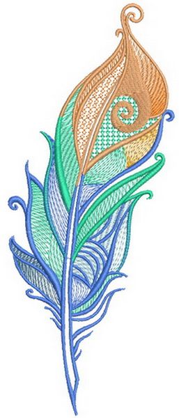 Firebird feather machine embroidery design