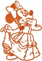 Minnie Mouse Belle princess embroidery design