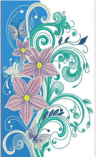 Night magic bouquet machine embroidery design  