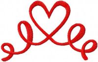 Red heart free embroidery design 5