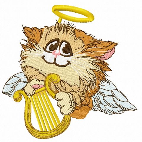 Angelic cat 3 machine embroidery design