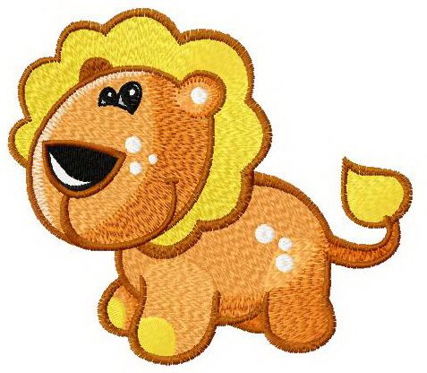 Tiny lion machine embroidery design