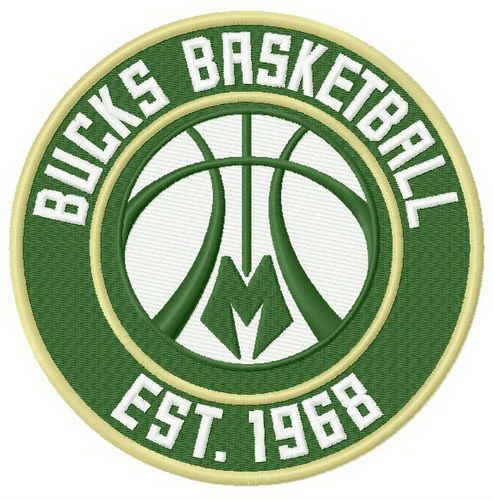Milwaukee Bucks logo machine embroidery design