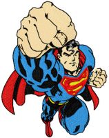 Superman Attacks embroidery design