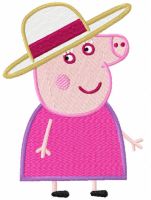 Pig lady embroidery design