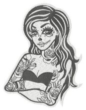 Tattooed girl embroidery design