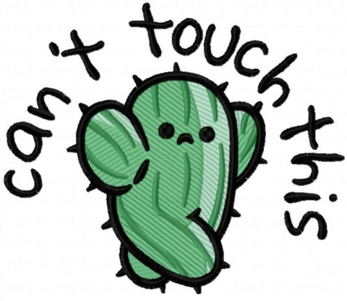 Walking cactus embroidery design.