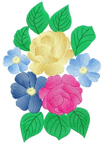 Bouquet 3 machine embroidery design
