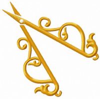 Nail scissors embroidery design