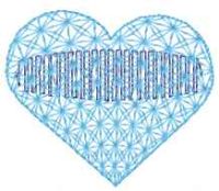 Blue heart free embroidery design