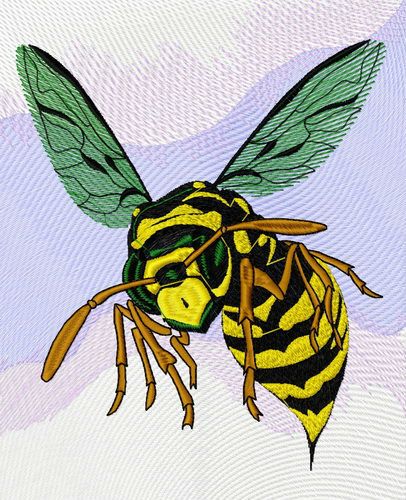 Wasp machine embroidery design