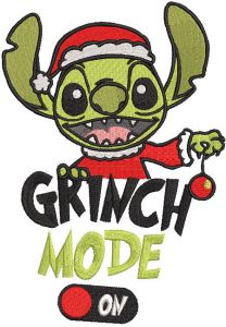 Stitch Grinch mode embroidery design