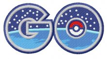 Pokemon Go logo 4 embroidery design