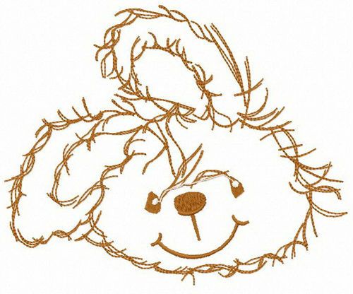 Smiling bunny machine embroidery design