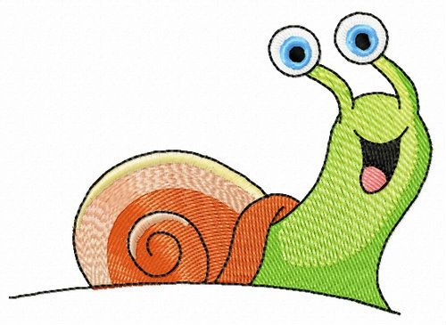 Happy snail machine embroidery design