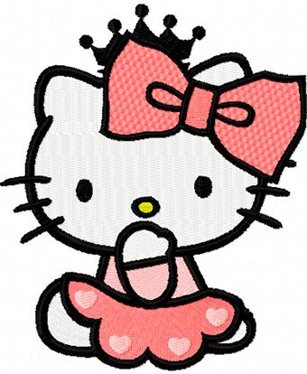 Hello Kitty Little Princess machine embroidery design
