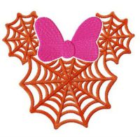 Minnie web silhouette embroidery design