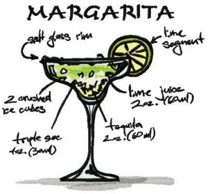 Margarita cocktail embroidery design