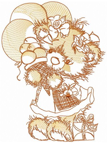 Happy Birthday, teddy bear! machine embroidery design