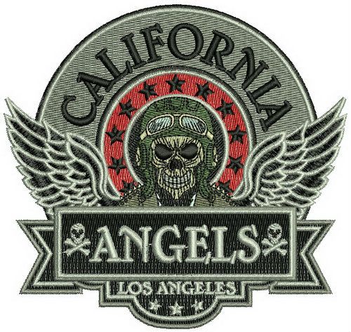 California Angels badge machine embroidery design