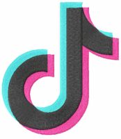 Tik Tok sign embroidery design