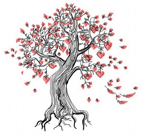 Tree of our love 2 machine embroidery design