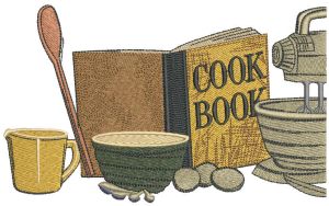Cooking set embroidery design