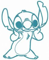 Stitch showing tongue embroidery design