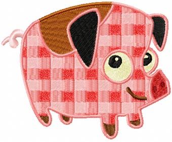 pig quilt embroidery design