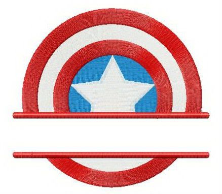 Captain America's shield straignt badge machine embroidery design