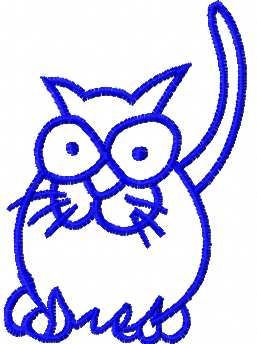 Strange cat free embroidery design 6